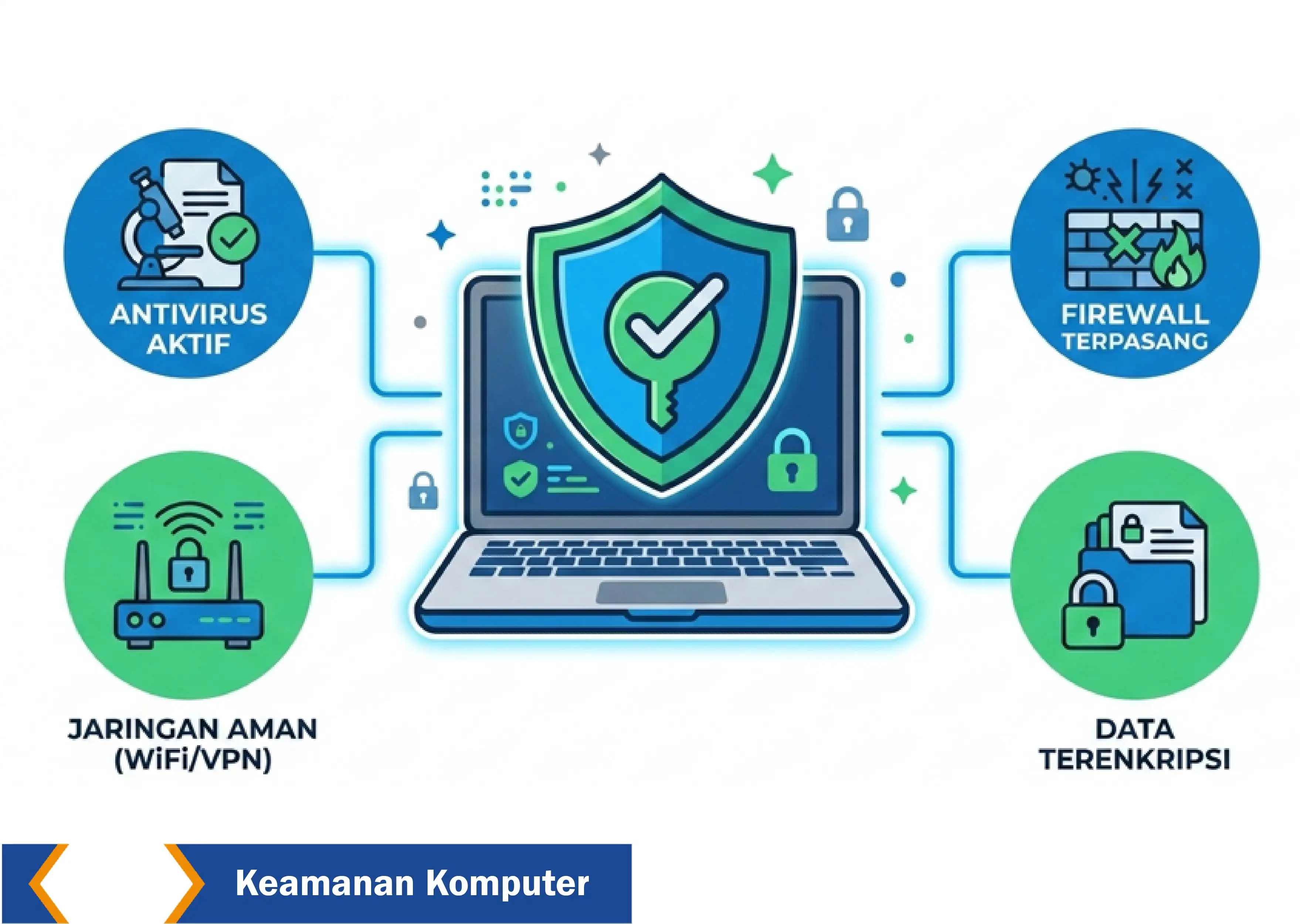 Penjelasan tentang pentingnya menjaga keamanan komputer dari ancaman virus dan gangguan sistem.